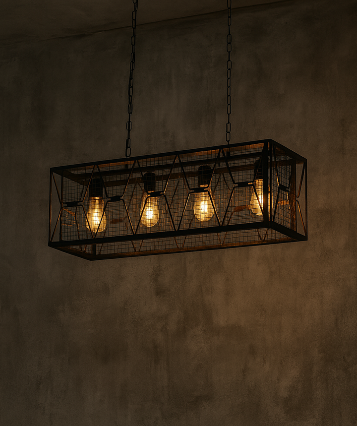 Industrial Rectangle Cage Chandelier