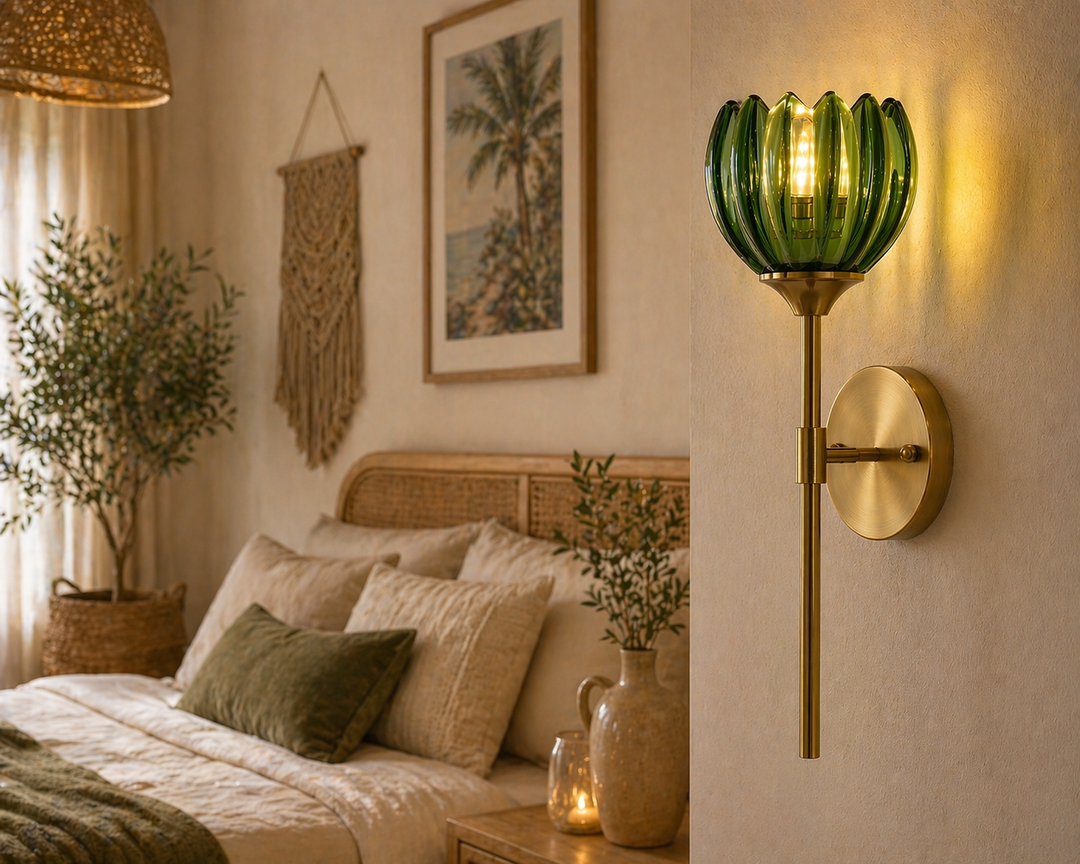 Brass Glass Wall Sconce