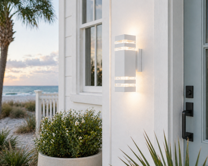 Modern White Outdoor Wall Light