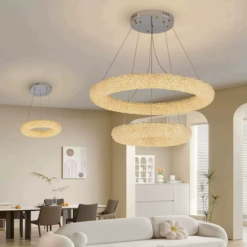 Crystal Ring Textured Pendant Light