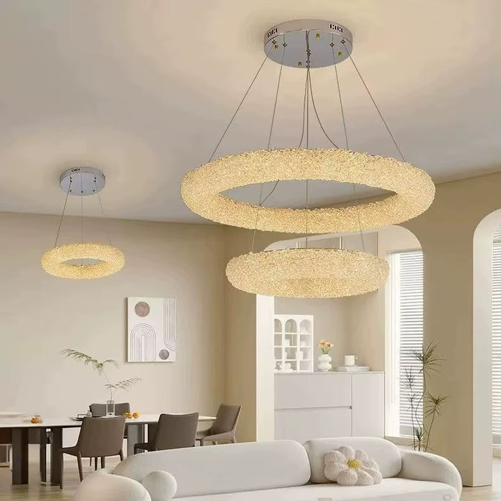 Crystal Ring Textured Pendant Light