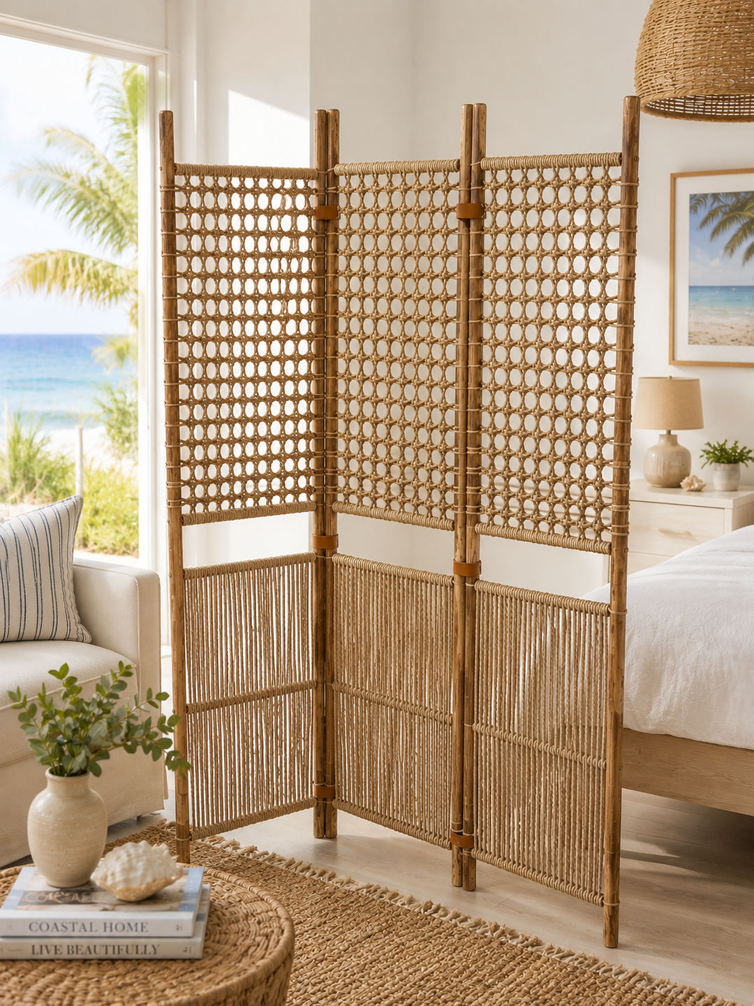 Natural Woven Room Divider