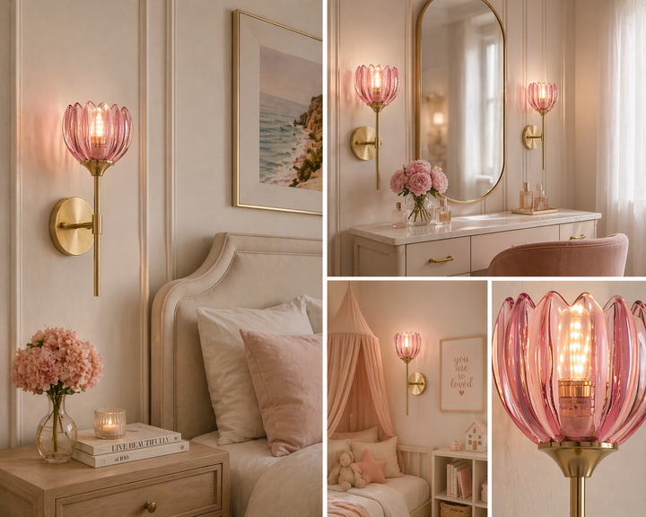Brass Glass Wall Sconce