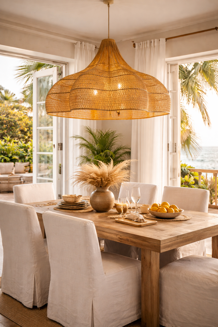 Natural Bamboo Rattan Pendant Light