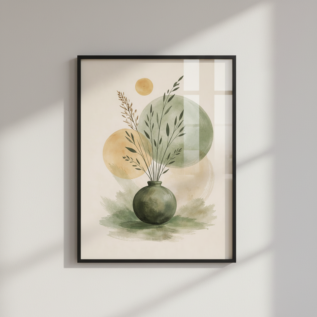 Minimalist Botanical Vase Canvas Art