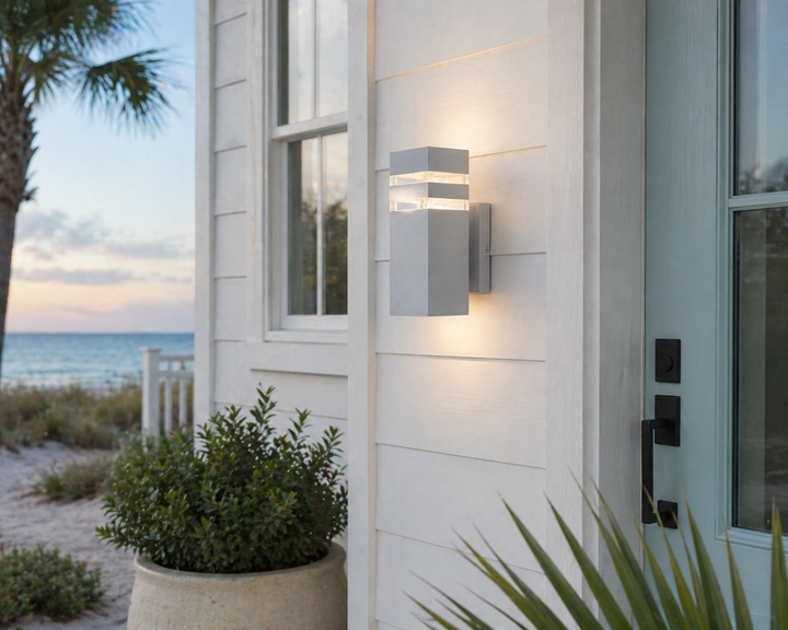 Modern White Outdoor Wall Light