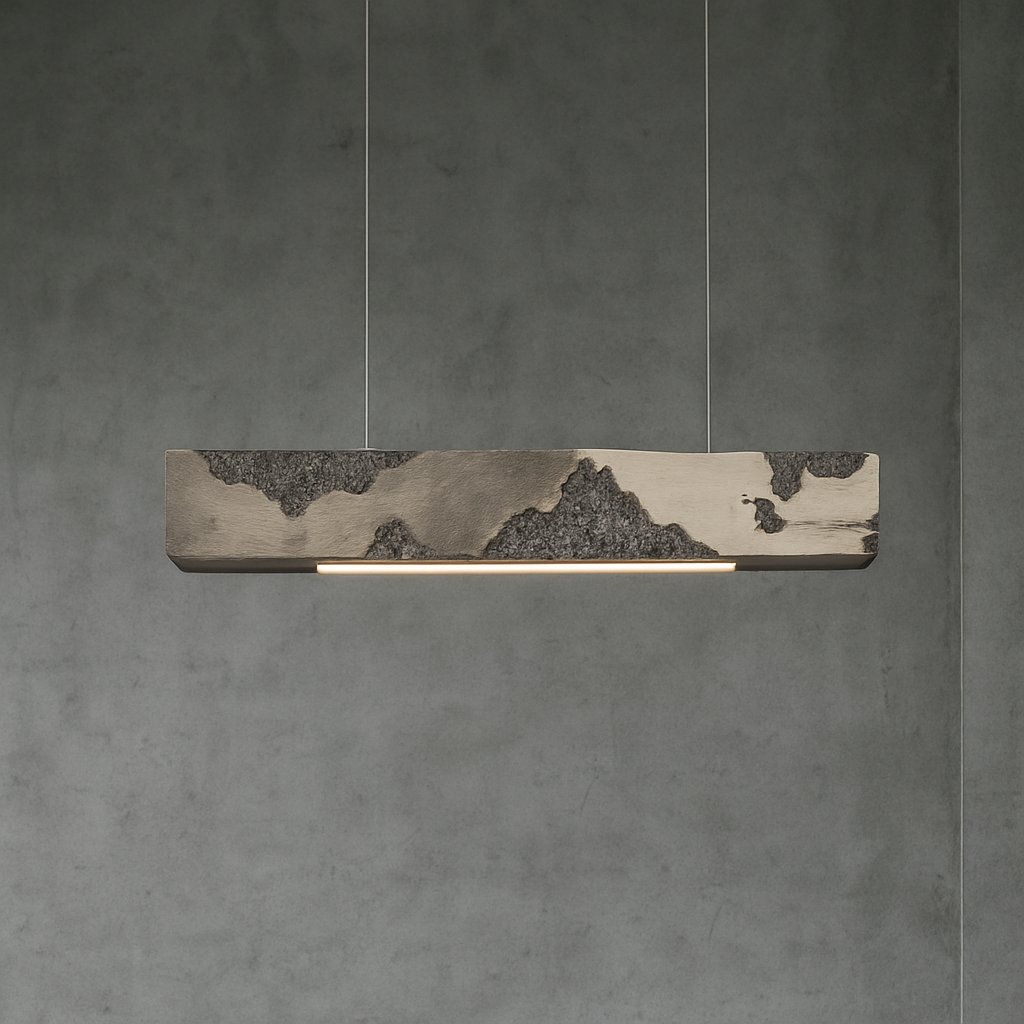 Rustic Concrete Linear Pendant Light