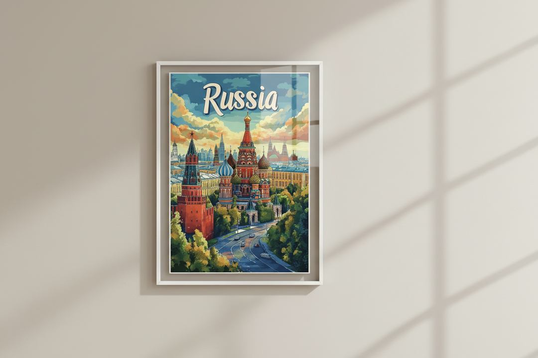Russia Moscow Vintage Travel Poster Canvas
