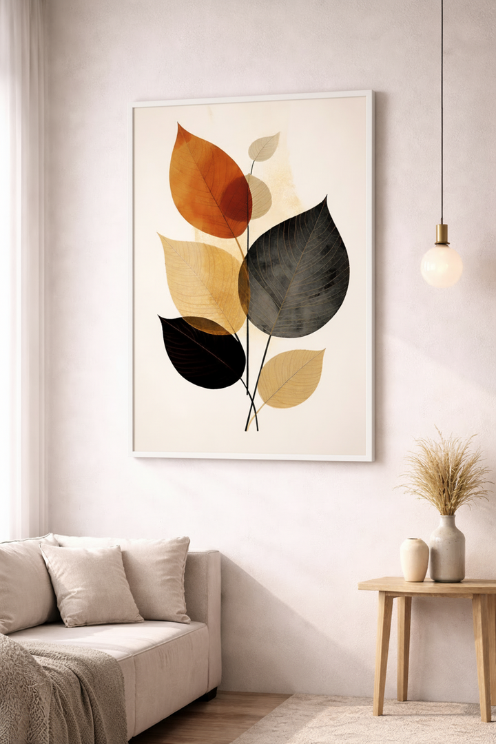 Minimal Botanical Leaves Canvas