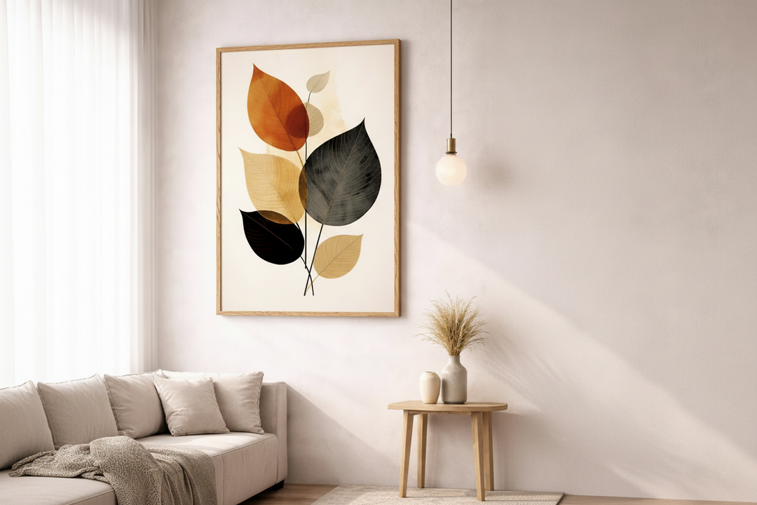 Minimal Botanical Leaves Canvas