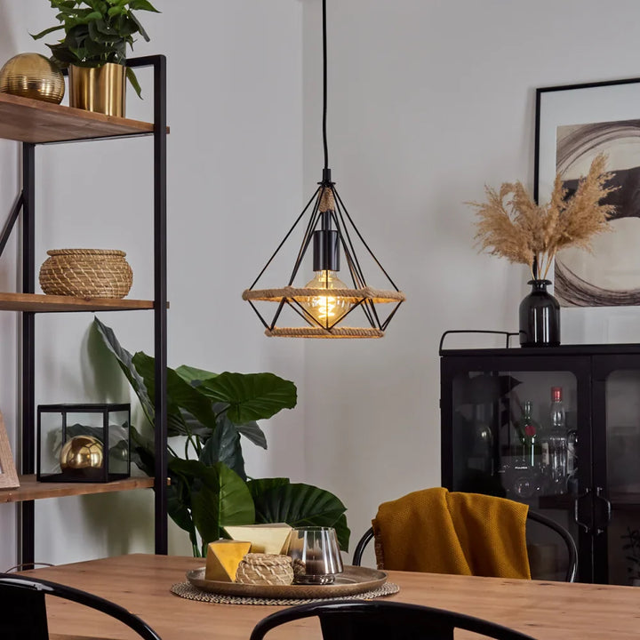 Rustic Rope Pendant Light