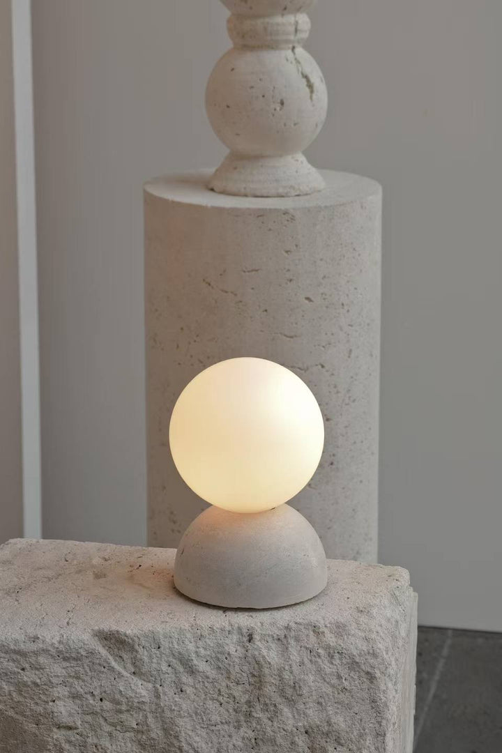 Modern Table Lights with Concrete and Glass Globes
