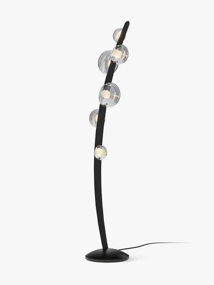 Modern Sculptural Floor Lamp with Glass Globe Shades