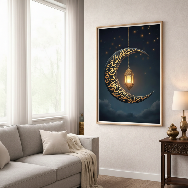 Ramadan Crescent Light Canvas