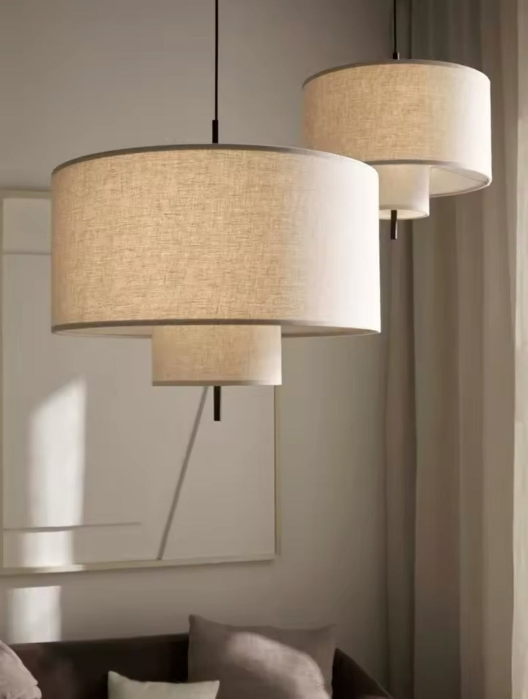 Modern Floor Lamp | Table Lamp | Pendant light Set with Fabric Shades