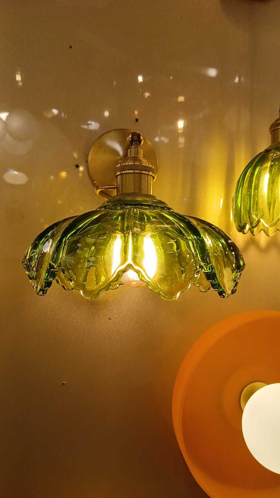 Brass Glass Wall Sconce