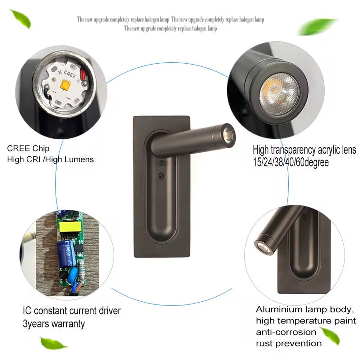 Modern Adjustable Wall Spotlight