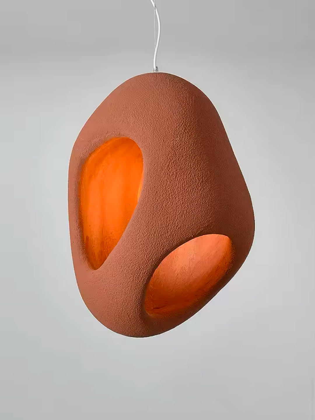 Artistic Pendant Light with Organic Terracotta brick Design