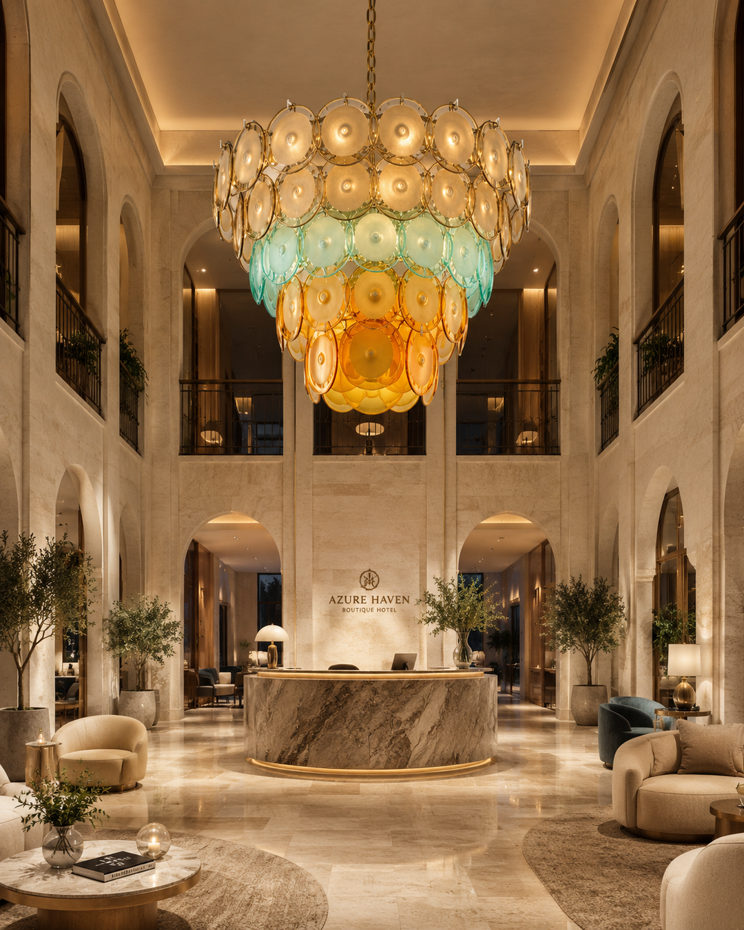 Aurora Art Glass Chandelier