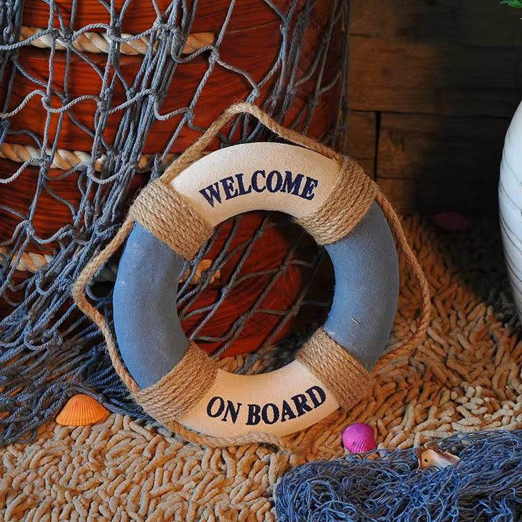 Life ring decor in sky blue nautical style decorations in multiple sizes