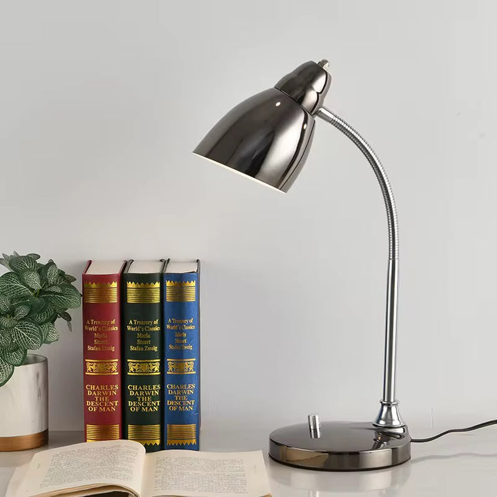Modern Chrome Metal Table Lamp  Adjustable Neck