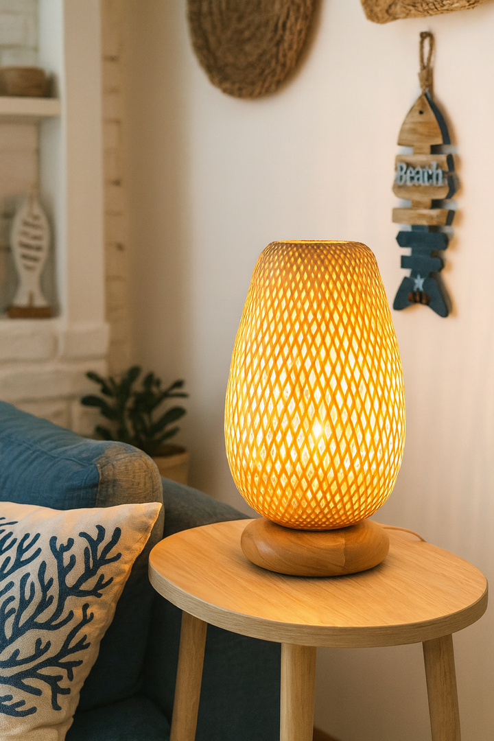 Tall Woven Rattan Table Lamp