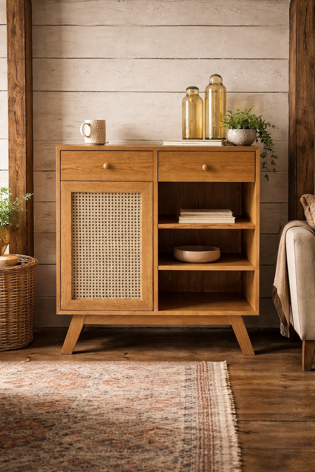 Sahara Cane Coffee Cabinet