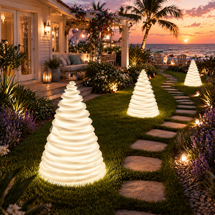 Outdoor Sculptural Cone Lights
