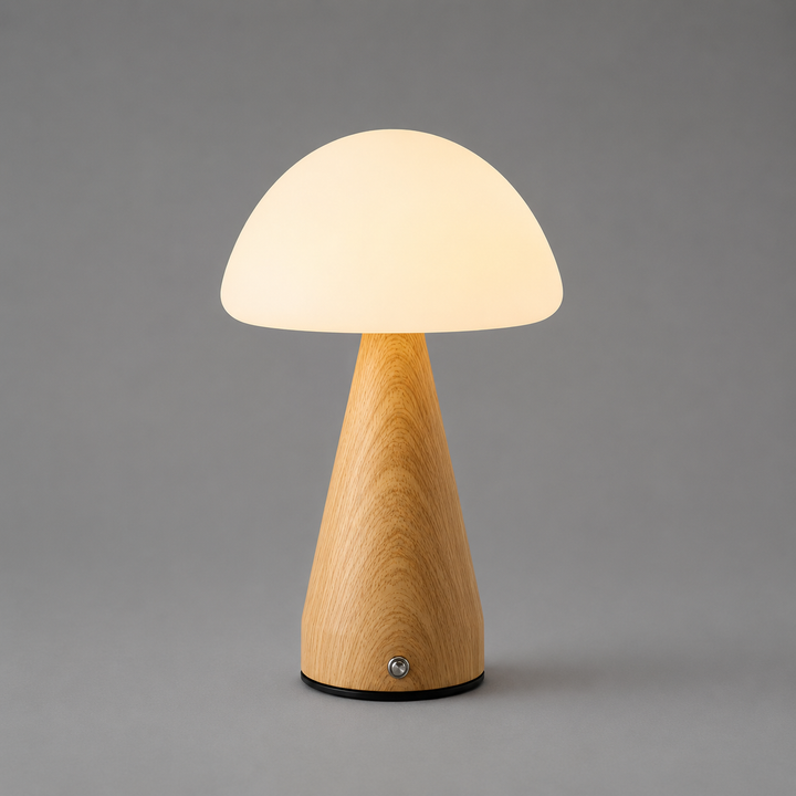 Wooden Color Rechargeable Table Lamp with acrylic head