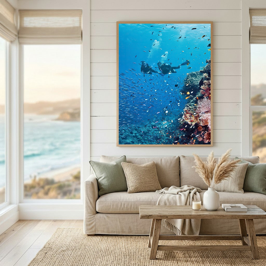 Scuba Diving Coral Reef Canvas Art