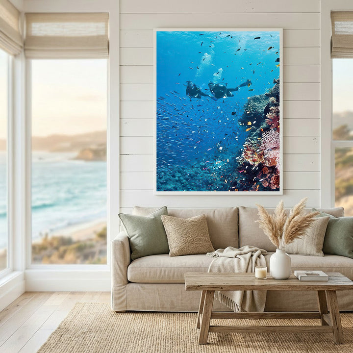 Scuba Diving Coral Reef Canvas Art