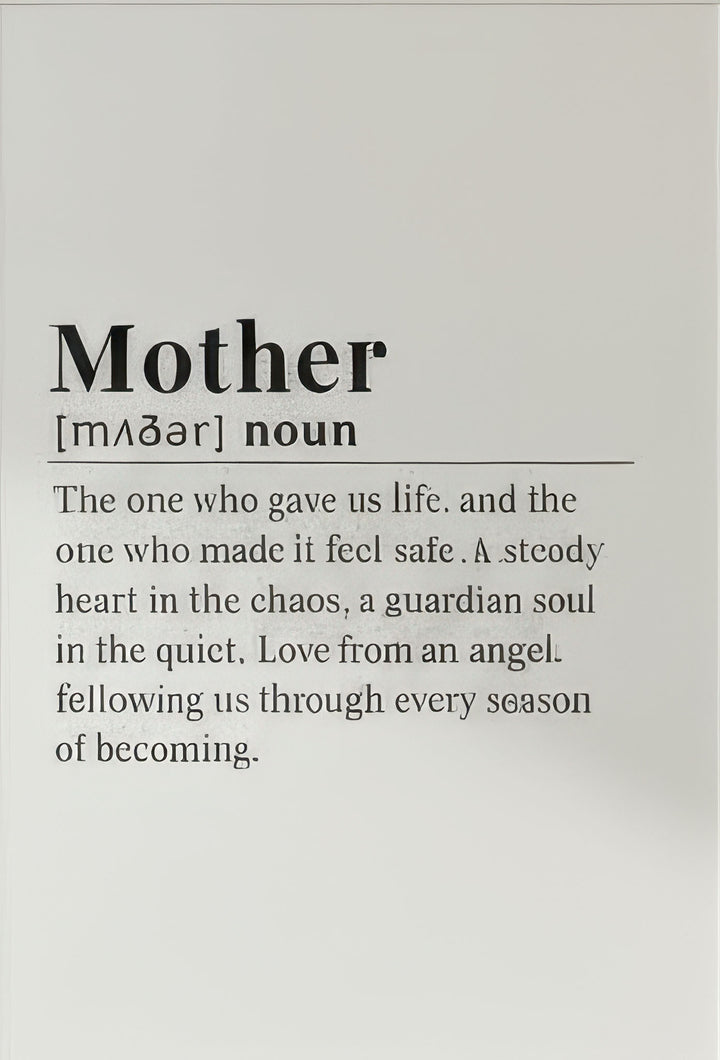 Mother Definition Minimal Quote Canvas with elegant typography on premium canvas in MDF frame