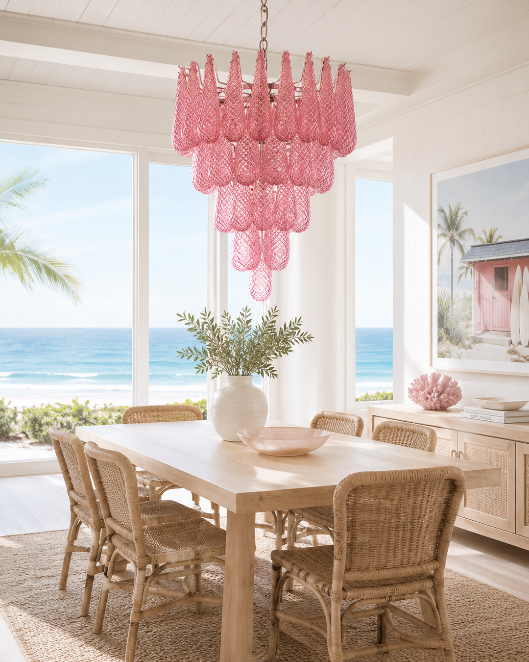 Pink Morano Chandelier