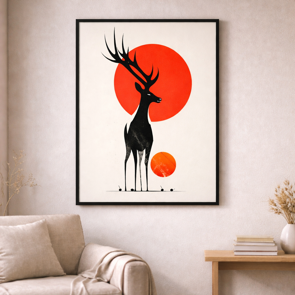 Minimal Deer Canvas