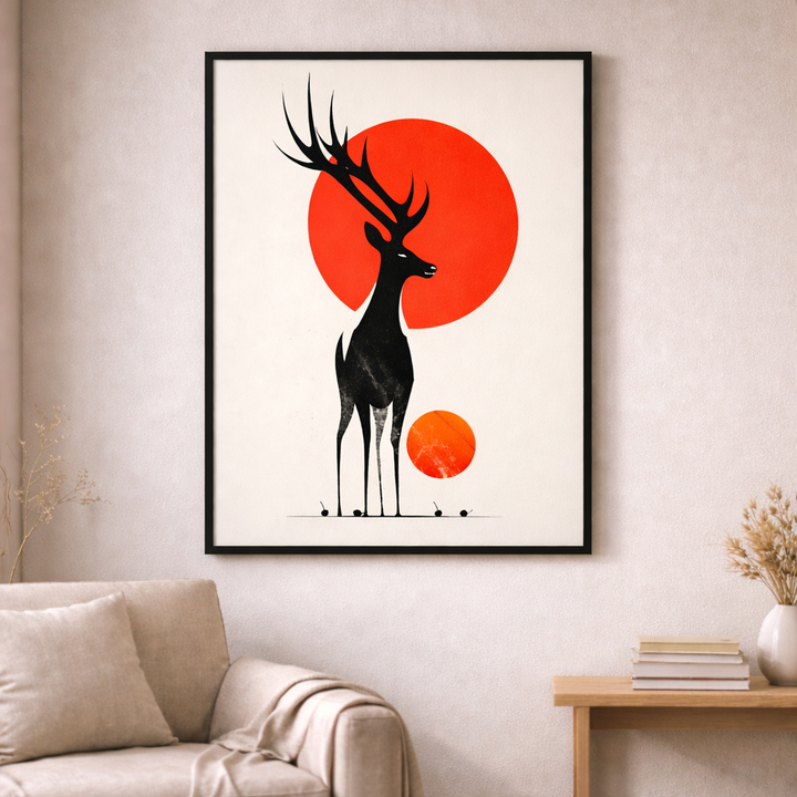 Minimal Deer Canvas