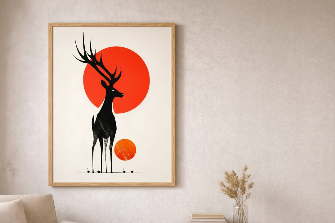 Minimal Deer Canvas