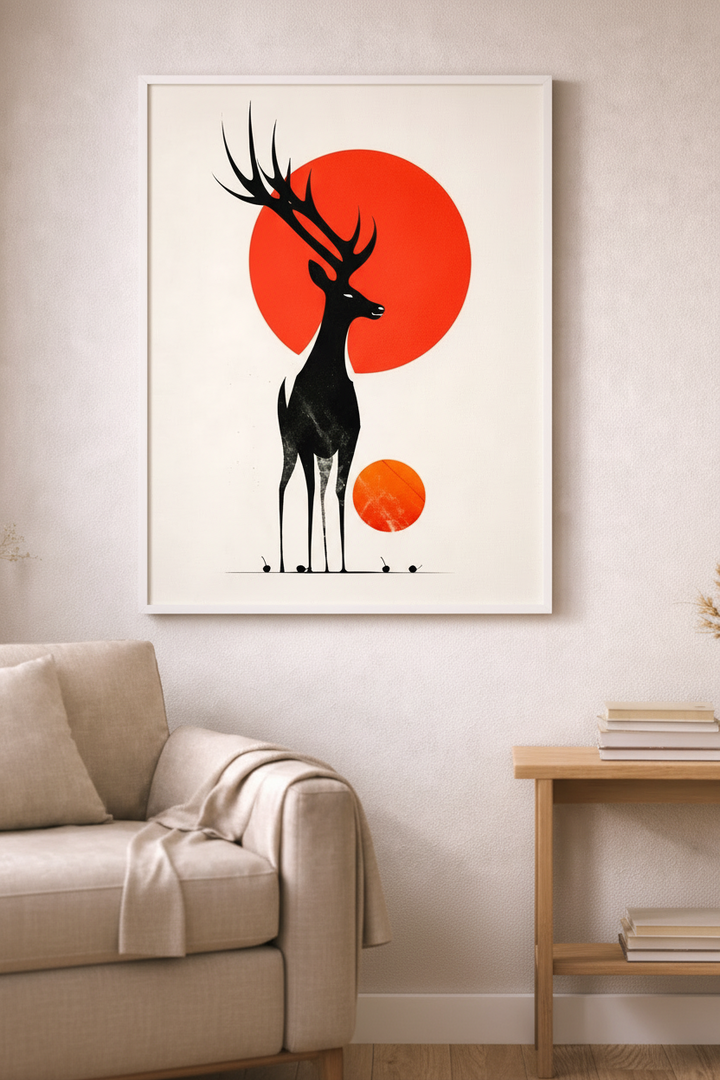 Minimal Deer Canvas