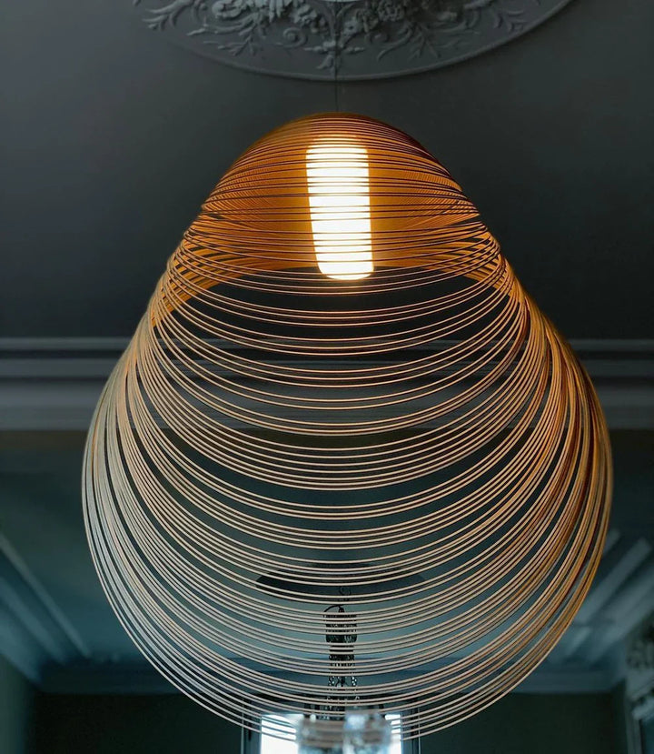 Wooden Modern LED Sculptural Pendant Light