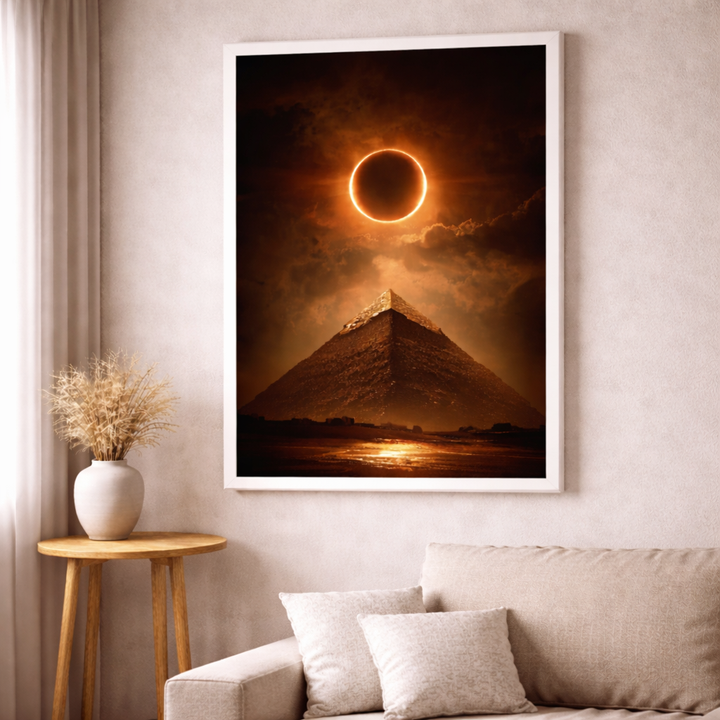 Solar Eclipse Pyramid Canvas Wall Art