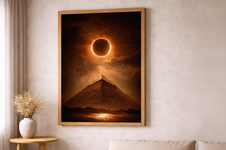 Solar Eclipse Pyramid Canvas Wall Art