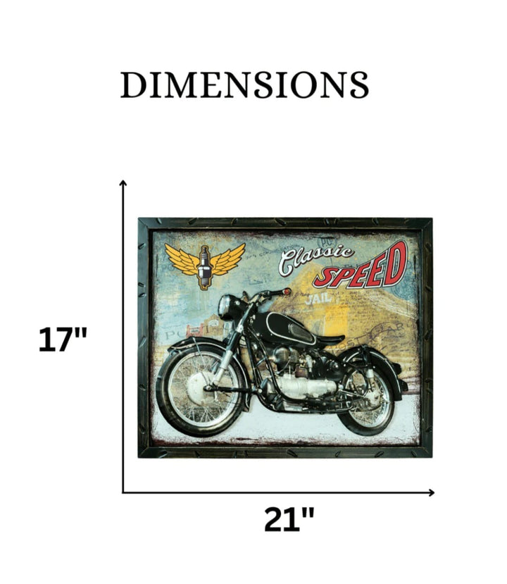 Classic Speed Vintage Motorcycle Wall Art