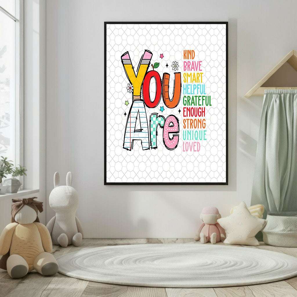 Kids You Are Positive Words Canvas Wall Art