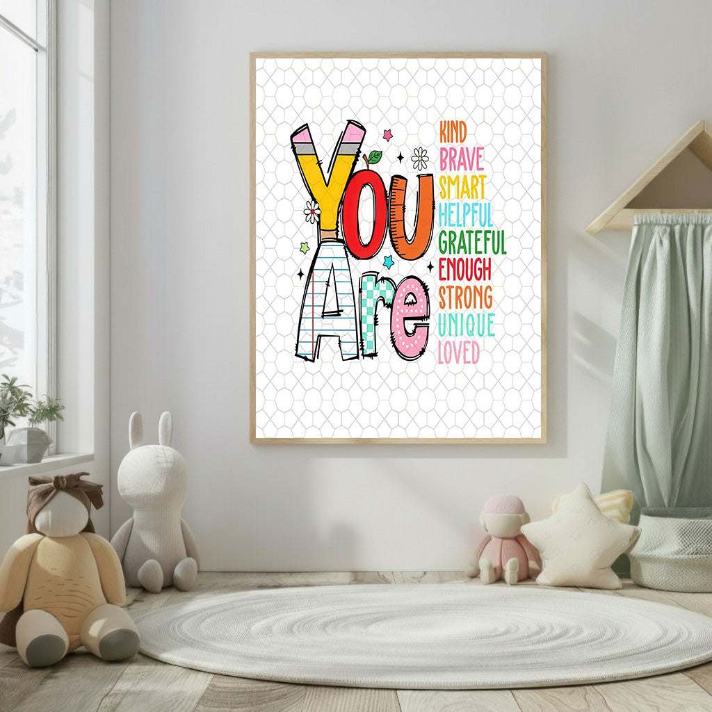 Kids You Are Positive Words Canvas Wall Art
