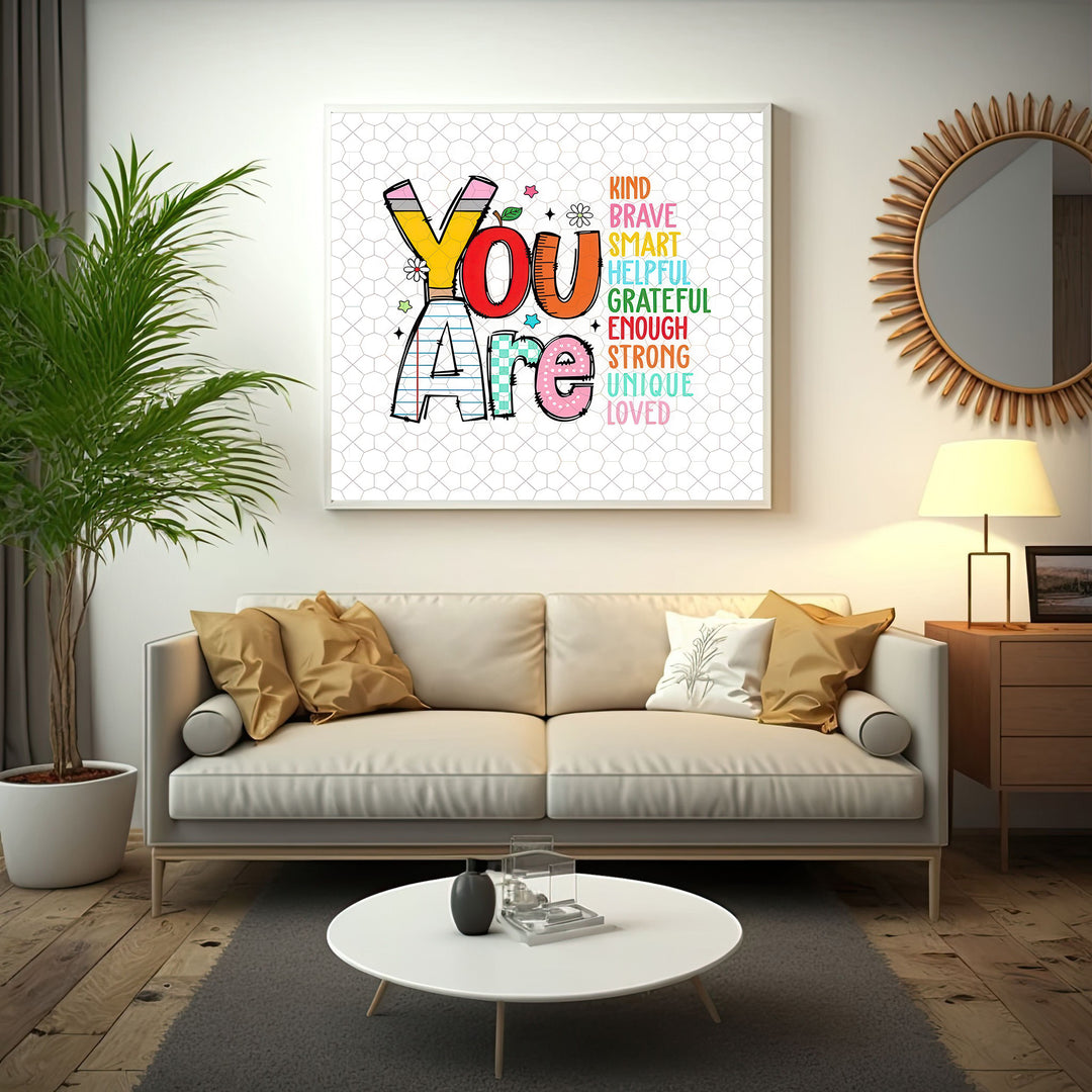 Kids You Are Positive Words Canvas Wall Art