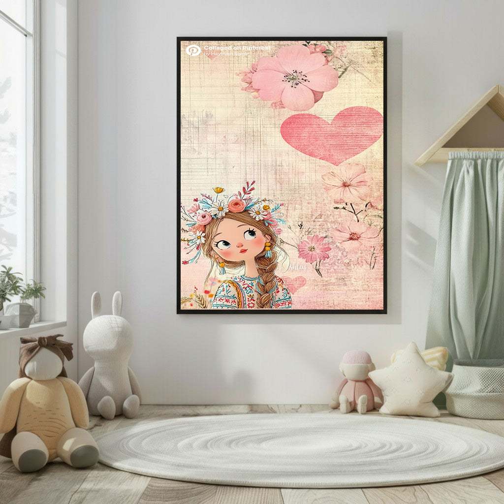 Floral Girl Nursery Canvas Wall Art
