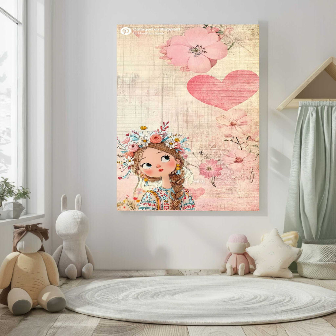 Floral Girl Nursery Canvas Wall Art