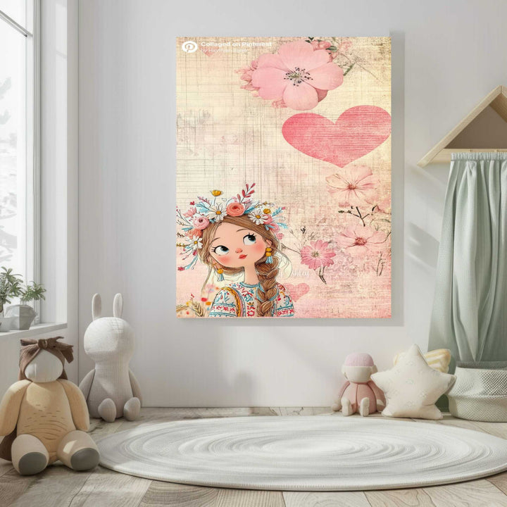 Floral Girl Nursery Canvas Wall Art