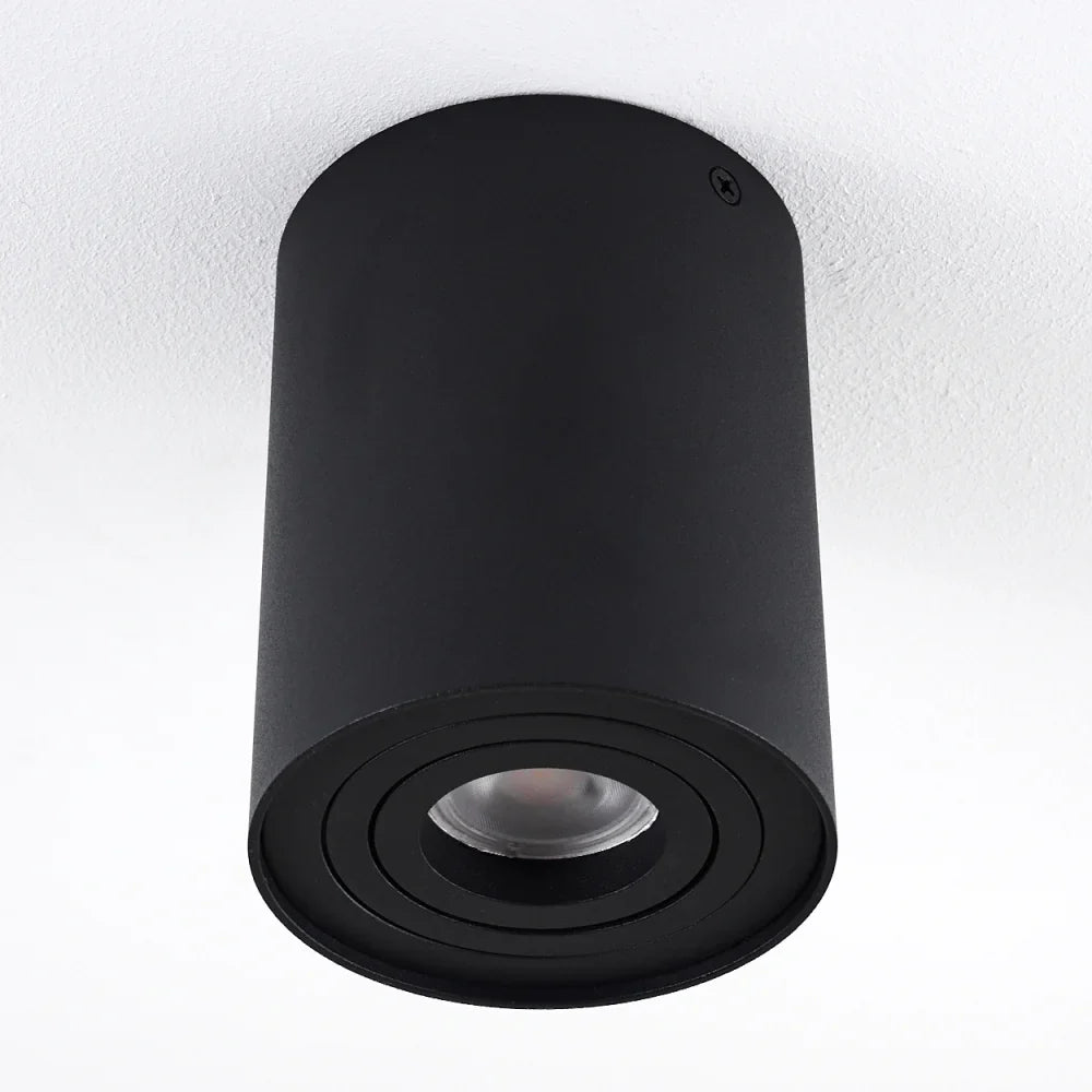 Modern Adjustable Black Cylinder Ceiling Spotlight