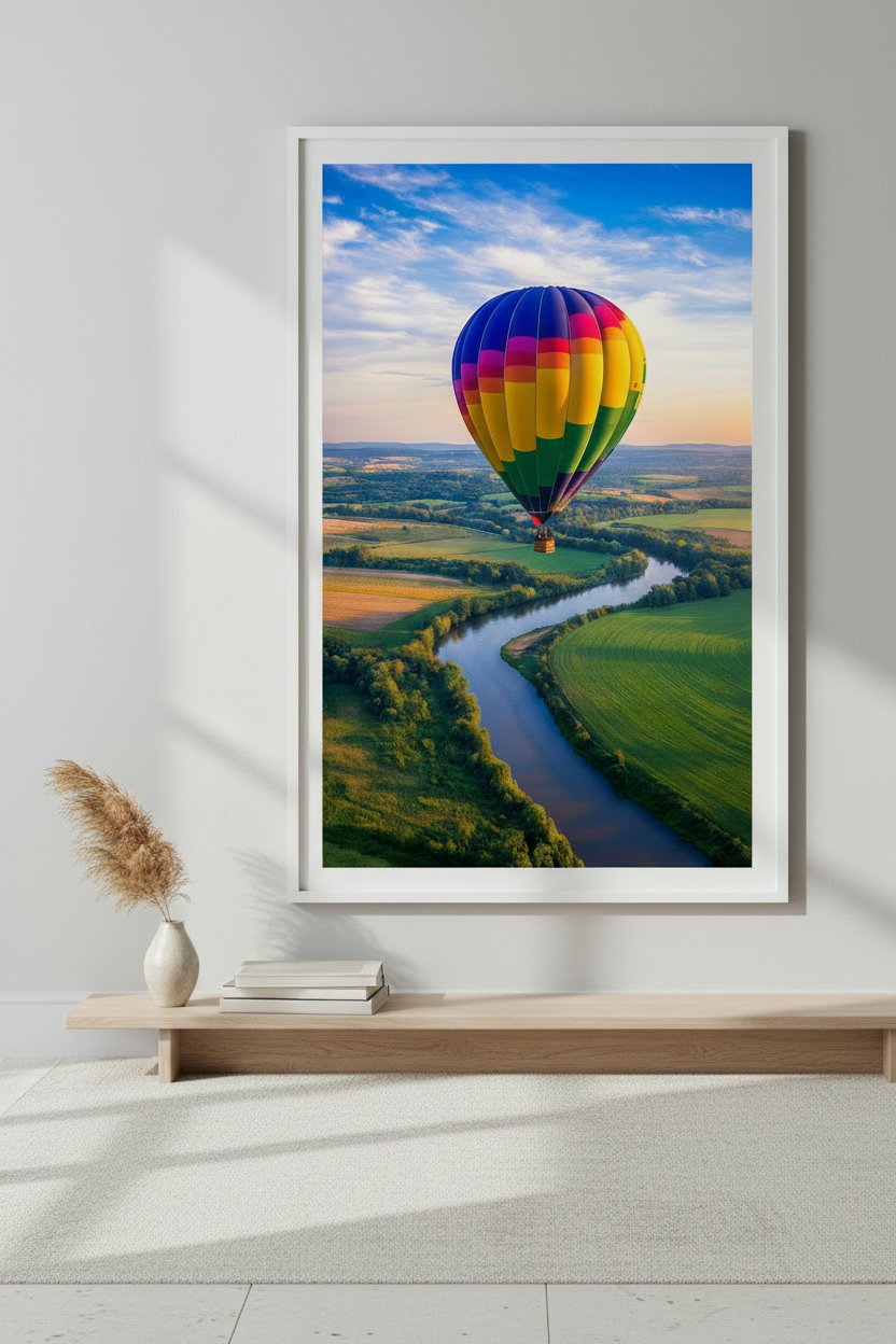 Colorful Hot Air Balloon Landscape Canvas
