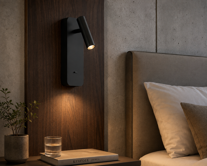Modern Black Adjustable Wall Spotlight
